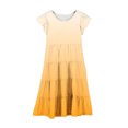 thumbnail image 4 of lcziwo Girls Summer Dresses Flutter Sleeve Flowy A-Line Tiered Midi Dress Gradient Print Casual Sundress Yellow 8 Years, 4 of 6