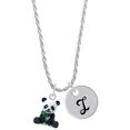 thumbnail image 1 of Delight Jewelry Resin Panda Bear Silvertone Script Initial Disc - I - Charm Necklace, 20"+3", 1 of 4