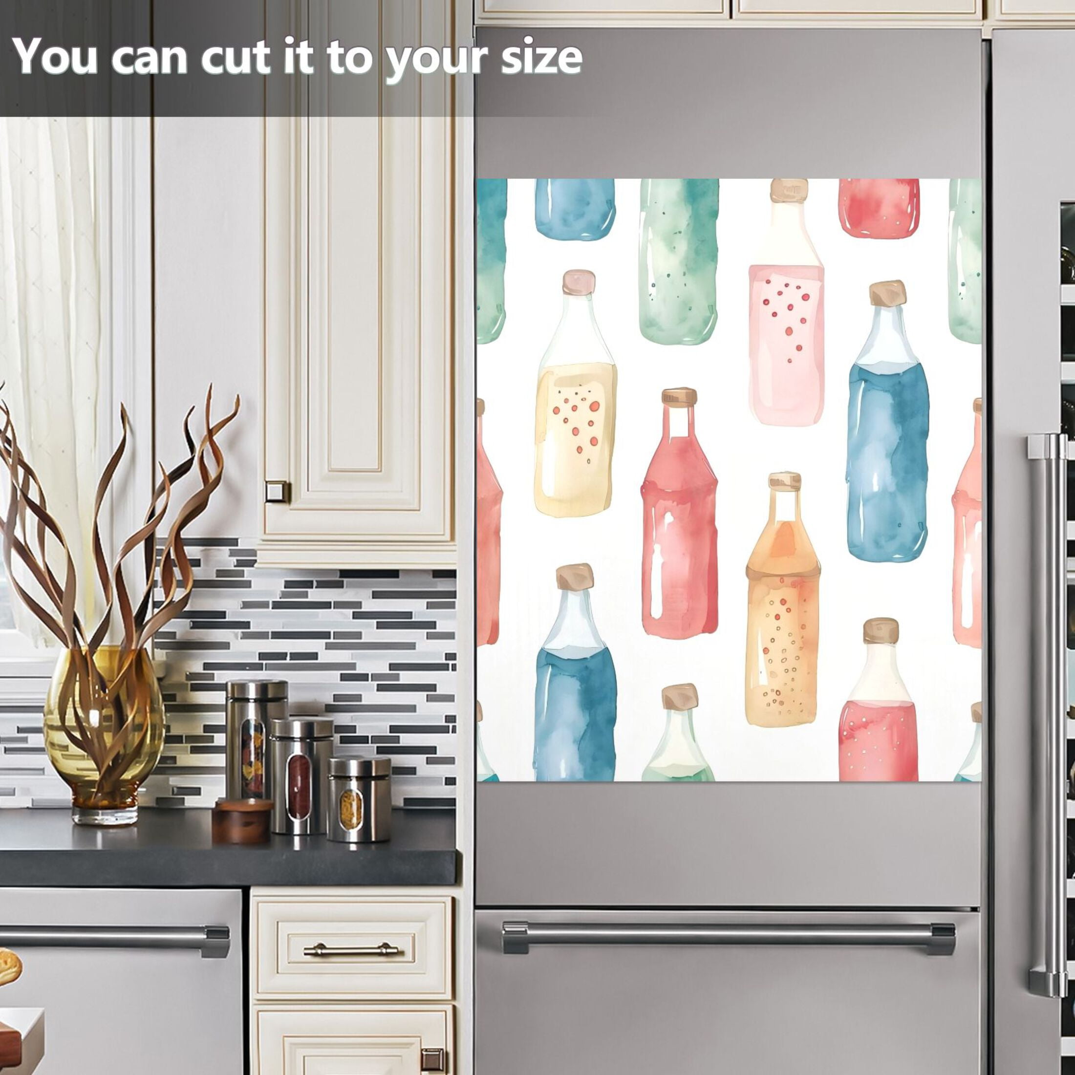 Dishwasher Magnetic Sticker 23x26 Inch Refrigerator Magnetic Sticker Washing Machine Magnetic Sticker Kitchen Panel Magnetic Sticker Home Decor Cartoon Soda Bottle