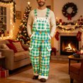 thumbnail image 2 of IWRICH Christmas Overalls for Men Xmas Santa Plush Jumpsuit with Pockets Adjustable Straps Straight Leg Festive Workwear Green XXXXL, 2 of 6