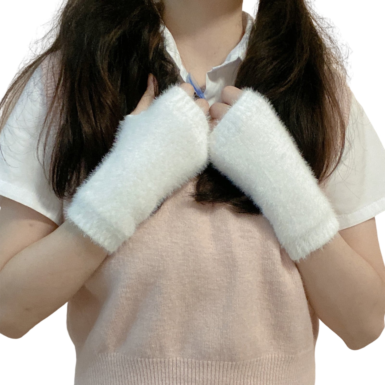 小物 Fluffy Arm Warmer Tngan Winter Faux Fur Arm Warmers Short Furry Wrist Band