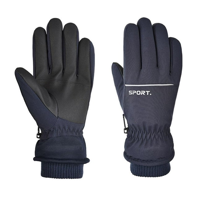 Gants Thermiques Imperméables Doigts Complets Cyclisme Extérieur Temps Froid Hommes Femmes HX 103 Bleu