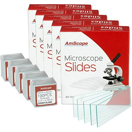 

AmScope BS-72P-100S-22 72 Pieces of Pre-Cleaned Blank Microscope Slides (5 Count)