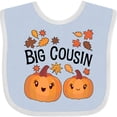 thumbnail image 3 of Inktastic Big Cousin Pumpkins with Fall Leaves Boys or Girls Baby Bib, 3 of 4