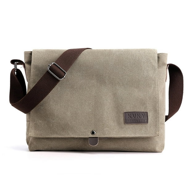 Bolso bandolera vintage de lona, bolso bandolera de trabajo, bolso informal, multifuncional, ligero, para hombre