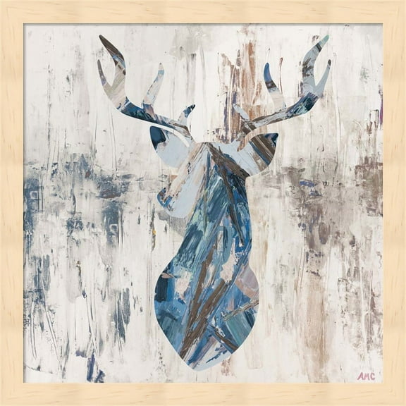 Metaverse Ann Marie Coolick 'Blue Rhizome Deer Bust' Framed Art
