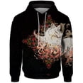 thumbnail image 4 of Ropa de otoño para hombre, sudadera holgada gótica con capucha, ropa Y2k, sudadera con estampado de zorro y lobo, sudadera con capucha para hombre, ropa urbana Harajuku, 4 of 4