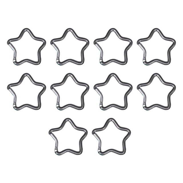 Clip de Llavero mosquetón Zulema con forma de estrella de cinco puntas 10 piezas glaseado plateado