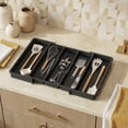 thumbnail image 2 of Norcho Utensil Organizer for Kitchen Drawers, Expandable Cooking Utensil Tray, Adjustable Cutlery and Silverware Holder, 13–22 x 15", Black, 2 of 7