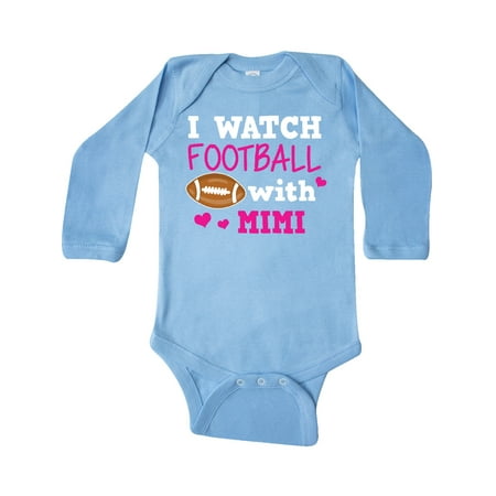 

Inktastic I Watch Football with My Mimi Gift Baby Girl Long Sleeve Bodysuit