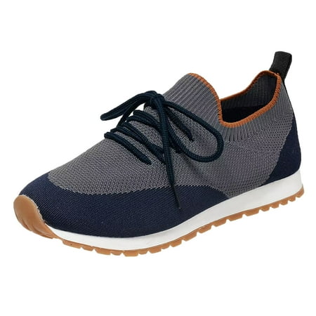 Fauean Shoes for Women Sneakers Ladies Fashion Color Blocking Shoes Flat Bottomed Sneakers Black Size 42