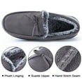 thumbnail image 5 of Mens Memory Foam Moccasin Slippers Fuzzy Lining, Soft Comfy Suede Mens House Indoor Bedroom Slippers Non-Slip, 5 of 6