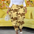 thumbnail image 2 of Pantalones Prolriy para mujer, pantalones de camuflaje a la moda para mujer, leggings, pantalones holgados tipo harén con volantes, pantalones de mujer amarillos L, 2 of 6