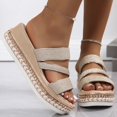 thumbnail image 1 of MKLEKYY Sandalias de Plástico para Mujer, Sandalias de Verano Con Punta Abierta, Hebilla, Cuña, Suela Gruesa, Una Tira, Estilo Bohemio y Brillante 867, 1 of 4
