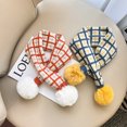 thumbnail image 3 of Winter Warm Plaid Pompom Baby Hat and Scarf Sets Kids Thick Soft Knitted Neckerchief Accessories Children Beanie Boys and Girls, 3 of 5