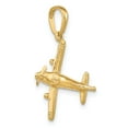 thumbnail image 3 of FB Jewels 14K Yellow Gold 3-D Low-Wing Airplane Pendant, 3 of 5