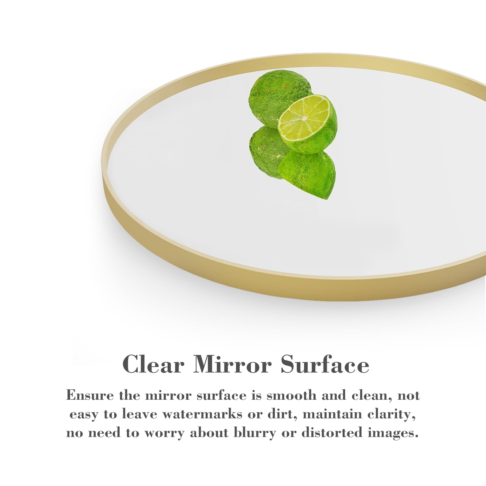 GIANNA 30-inch Round Bathroom Vanity Mirror – Shatterproof, Silver-Plated with Rust-Resistant Aluminum Frame, Gold