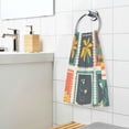 thumbnail image 3 of Yayeee 2 Pack Hand Towels for Bathroom 100% Cotton 16" x 28" Soft Absorbent Kitchen Towel, Jungle Stamp, 3 of 7