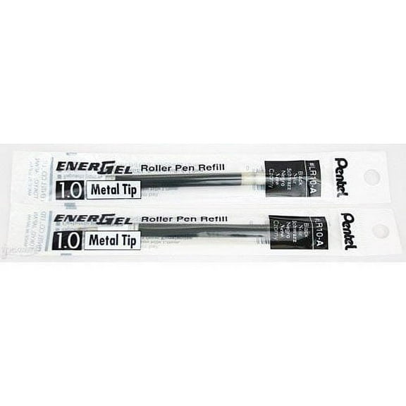 2 Pk Pentel LR10-A EnerGel Refills, 1.0 mm Bold, Black