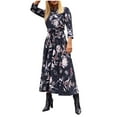 thumbnail image 2 of U.Vomade Nouvelle Robe Chemise à Imprimé Léopard pour Femmes, Élégante, à Imprimé Moucheté, à Manches Longues, pour le Bureau et les Déplacements, Coupe Ajustée, Longue Robe Rétro à Col à Revers, 2 of 3