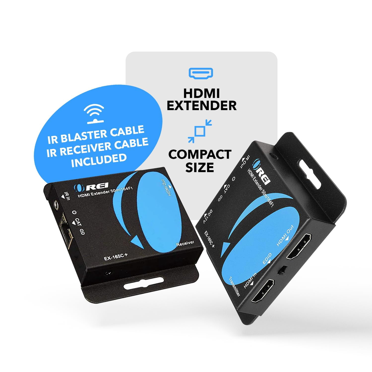 OREI HDMI Extender Over CAT6/7 Cables Upto 165 Ft With IR Control 1080p (EX-165C+)