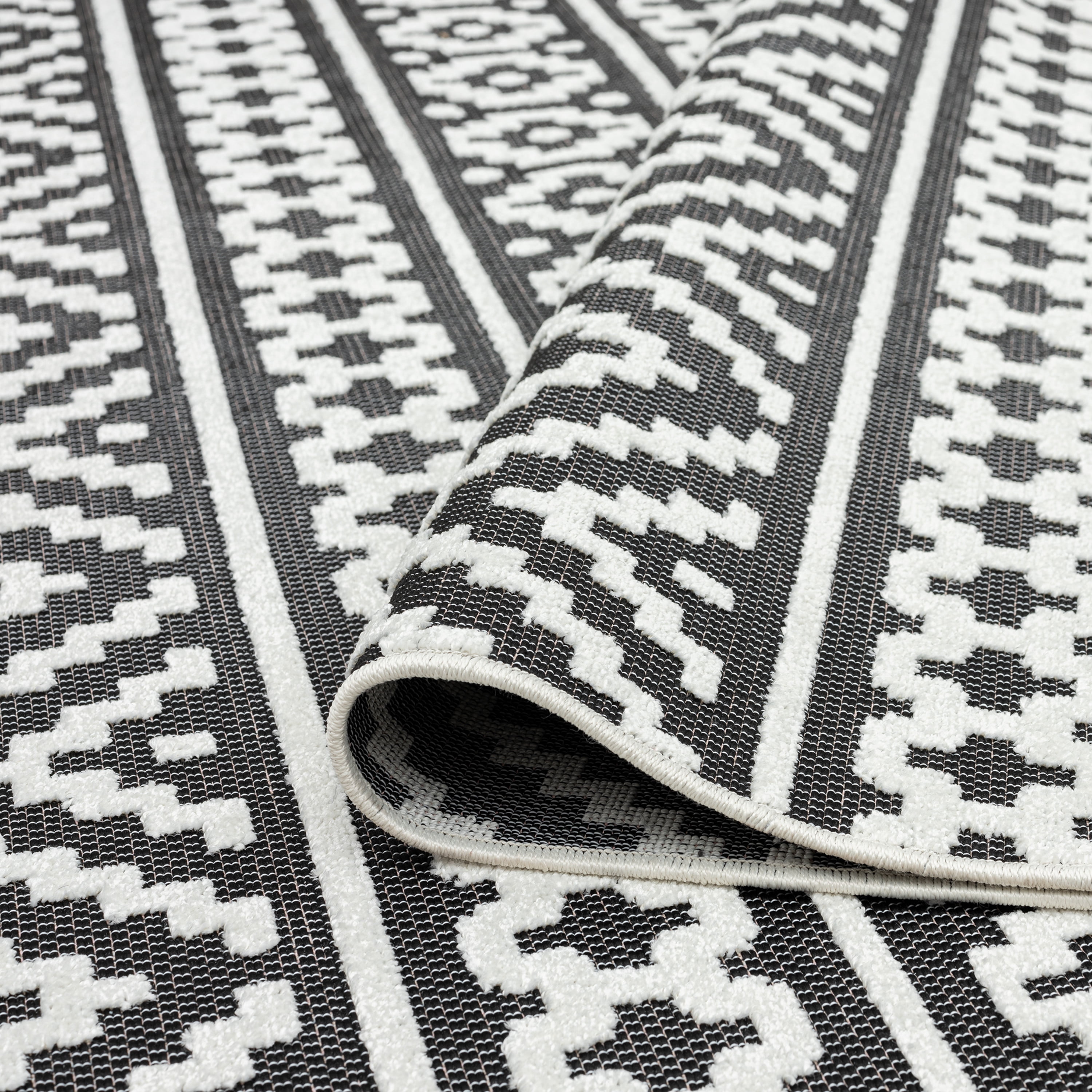 5x8 Water Resistant, Indoor Outdoor Rugs for Patios, Front Door Entry, Entryway, Deck, Porch, Balcony | Outside Area Rug for Patio | Black, Stripe | Size: 5'3'' x 7'3''