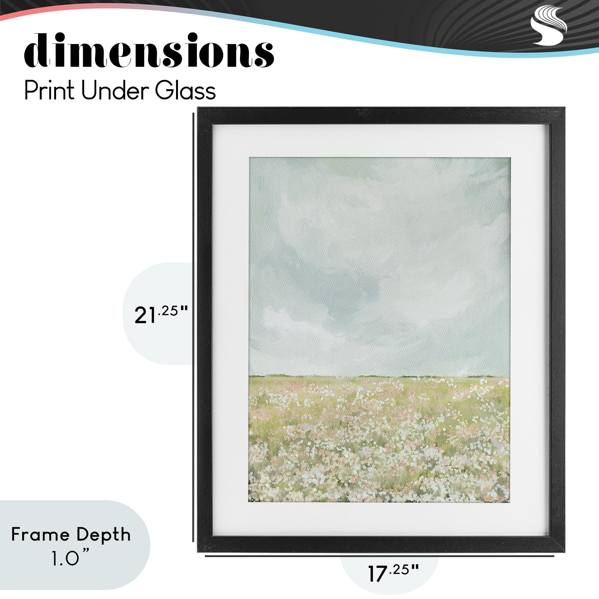 Stupell Industries Budding Field In Spring Black Framed Print Under Glass, design by Leah Straatsma