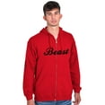 thumbnail image 3 of Beast Motivation Workout Gym Fitness Men Big & Tall Zip Hoodie Brisco Brands 4X, 3 of 6