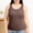 Coffee, variant on Women Sleeveless Tank Pajamas Summer Plus Size Built In Chest Pads Airy Relaxed Sleepwear
