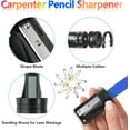 thumbnail image 5 of CoreLiving 12-Piece Heavy Duty Carpenter Pencils, 7-Inch Flat Octagonal Wood for Woodworking & Construction Marking, with Pencil Sharpener & Retractable Pull Pen Holder for Contractors, 5 of 8