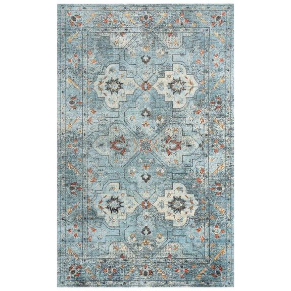 Alora Decor Alure 8' x 10' Classical Blue/Beige/Apricot Hybrid Area Rug