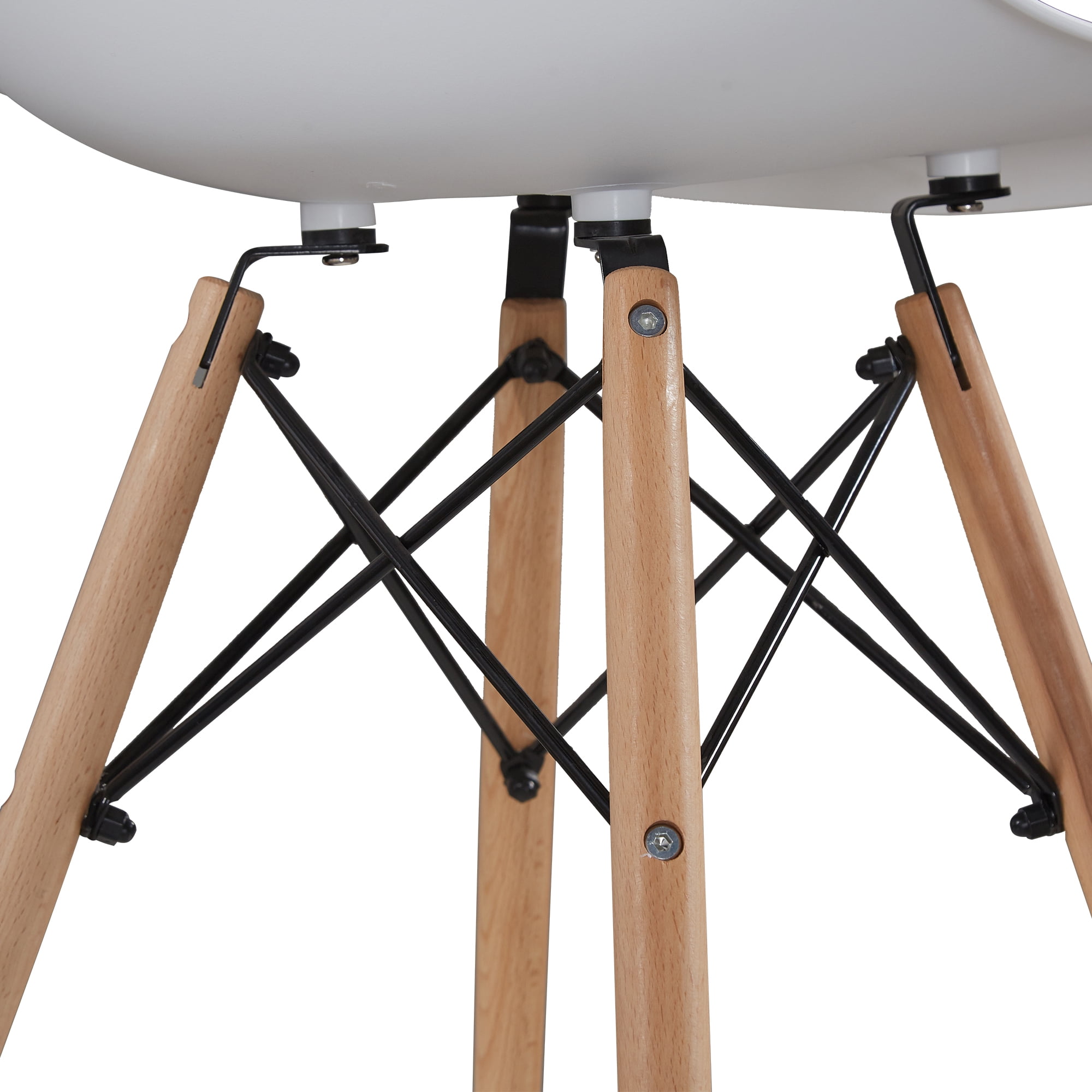 Kepooman Set of 4 Modern Armless Dining Chairs with Wood Legs, White Kepooman Set of 4 Modern Armless Dining Chairs with Wood Legs, White