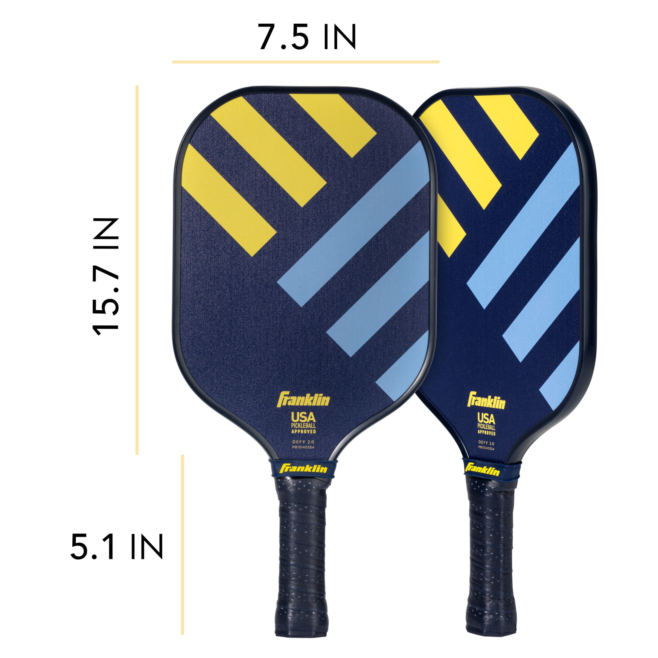 (2 pack) Franklin Sports Pickleball Paddle - DEFY - Textured Fiberglass Surface - Polypropylene Core - DEFY - Official USA Pickleball (USAP) Approved