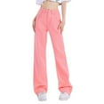 thumbnail image 4 of ManxiVoo Women's Classic Straight Leg Jeans High Waisted Comfort Fit Denim Pants with Stretch for Daily Wear XXL Size Pink, 4 of 5