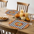 thumbnail image 4 of Fall Round Placemats Set of 4 Harvest Orange Pumpkin Place Mats Thanksgiving Woven Placemat Autumn Maple Leaf Plaid Circle Braided Table Mat for Kitchen Dining Table Autumn Party Home Decor 15 Inch, 4 of 9