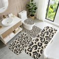 thumbnail image 3 of Black and Beige Leopard Print Bathroom Rug Set 4 Piece,Includes Contour,Lid Cover,Bath Mat,Non-Slip Extra Soft Absorbent Washable, 3 of 3