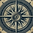 thumbnail image 6 of HAOXIT Compass Tablecloth, Compass Illustration with Lettering Nautical Themed Print, Round Table Cover for Dining Room Kitchen Decor, 6 of 8