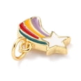 thumbnail image 4 of 10 pc Real 18K Gold Plated Brass Charms with Enamel and Jump Rings Long-Lasting Plated Meteor Colorful 9.5x12.5x1.5mm Jump Ring: 5x1mm, 4 of 4