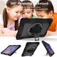 thumbnail image 5 of Tarise Case for Samsung Galaxy Tab A8 10.5 inch Tablet 2022 (SM-X200/X205/X207) with [Hand Strap & Shoulder Strap] [360° Rotating Swivel Kickstand] Hard Rugged Shockproof Swivel Stand Cover, Black, 5 of 9