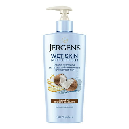 Jergens Wet Skin Moisturizer with Hydrating Coconut Oil, 15 fl