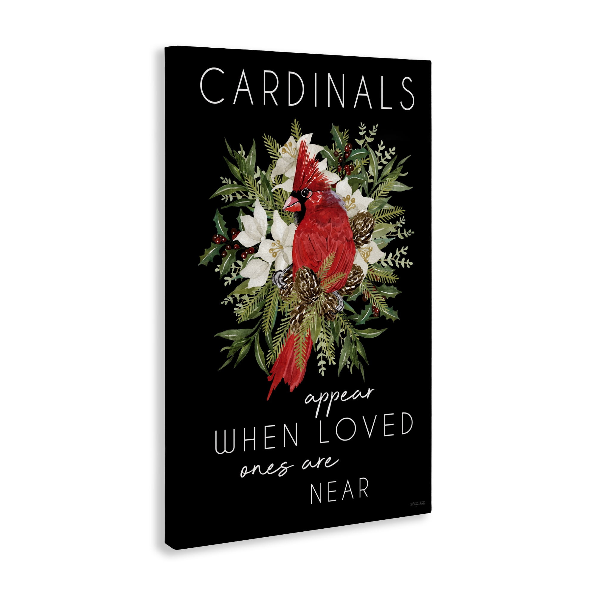Cardinals Appear Seasonal Sentiment Canvas Wall Art, design by Cindy Jacobs