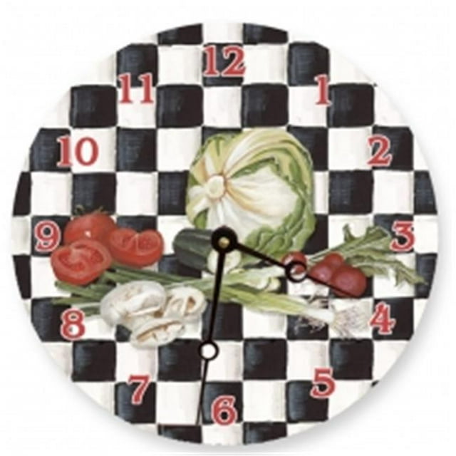Lexington Studios 23105R Veggies Checker Round Clock
