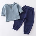 thumbnail image 2 of WERYOUNG Lightweight Boys Summer Outfits For Kids Breathable Long Sleeve Top Pants Two Piece Sets For Toddler Boy Girl Soft Clothing Sets 5-6 Years, 2 of 7