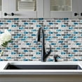 thumbnail image 2 of Papel tapiz autoadhesivo con diseño de mármol 3D, ideal para decoración de cocinas y baños, resistente al agua y manchas, estilo nórdico con tonos azules., 2 of 6