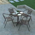 thumbnail image 3 of Emma + Oliver 31.5'' Bronze Square Aluminum Indoor-Outdoor Table Set with 4 Chairs, Bronze, 3 of 13