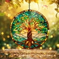 thumbnail image 4 of Tree of Life GLASS SUNCATCHER Celtic Tree Of Life Window Hanging Gift for Her Wildlife Tree of Life Memorial Gift Remembrance Gift, 4 of 8