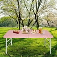 thumbnail image 3 of 4Ft Pink Portable Folding Table Indoor&Outdoor Maximum Weight 135KG Foldable Table for Camping, 3 of 10