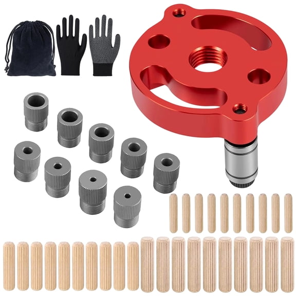 Self Centering Doweling Jig, 2/3/4/5/6/7/8/9/10mm Handheld Drill Guide for Straight Holes Wood Panel Hole Puncher Locator Woodworking Joints Tool