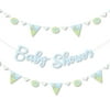 Big Dot of Happiness Baby Boy Dinosaur - Baby Shower Letter Banner Decoration - 36 Banner Cutouts and Baby Shower Banner Letters