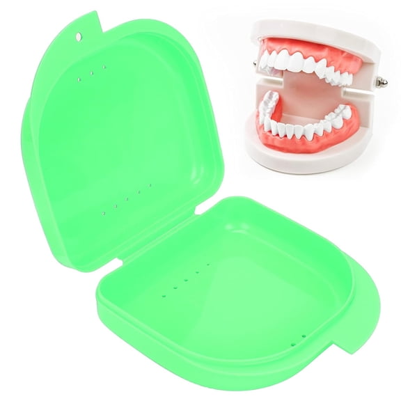 Retainer Case, Protective Case for Dentures BathsDenture Care(Green 8.3 X 7.9 X 10.2in)